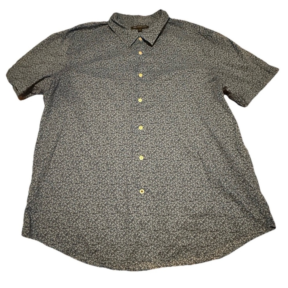 John Varvatos Floral Men XXL Short Sleeve Button Down Shirt Luxury Classy Soft